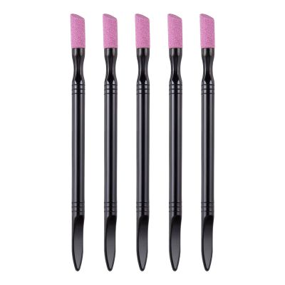 5 Pcs Cuticle Pusher for Manicure Double Headed Cuticle File Stone Quartzs Pen Nails Art Polishing Pen Manicure Tool