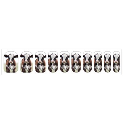 Cow Nail Stickers 50 Sheets Gloss Nail Strips Bundle Long Lasting Gel Nail Stickers Art Decals Easy to Apply and Remove for Women DIY Decorations