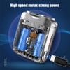 Portable Rotary Dual Ring Electric Shaver, Mini Small Steel Cannon Rotary Dual Ring Electric Razor, Rechargeable One-Button Long Lasting for Home Travel (2PC-B-C) view 4