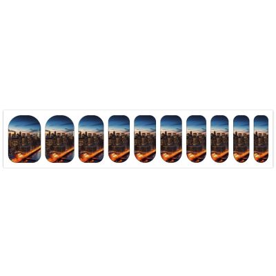 New York City Scenery Nail Stickers 50 Sheets Gloss Nail Strips Bundle Long Lasting Gel Nail Stickers Art Decals Easy to Apply and Remove for Women DIY Decorations