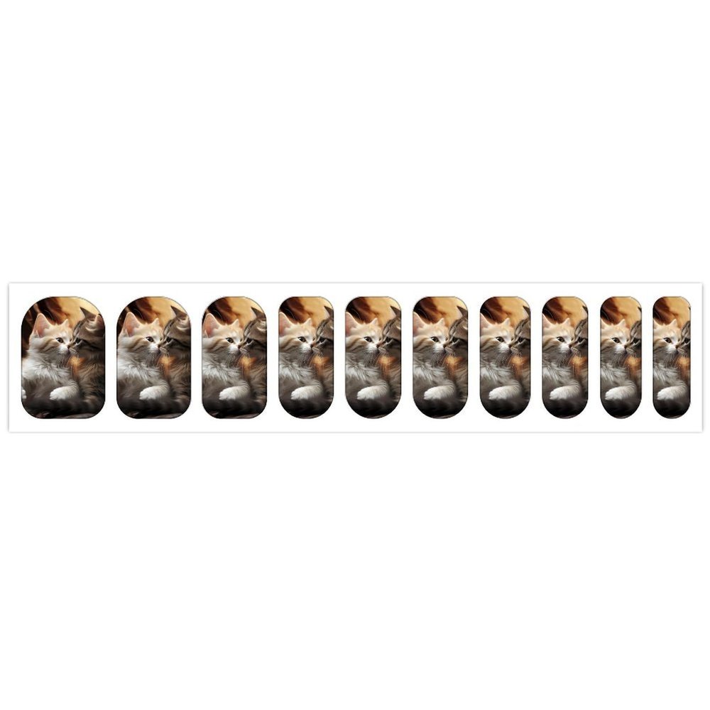 Cat Kiss Nail Stickers 50 Sheets Gloss Nail Strips Bundle Long Lasting Gel Nail Stickers Art Decals Easy to Apply and Remove for Women DIY Decorations
