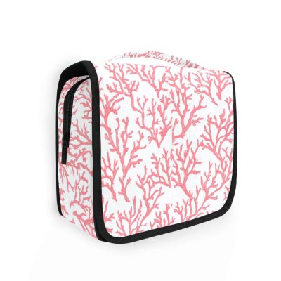 Peach Coral Shaving kit Travel Bag with Hanging Hook Accessories Hanging Toiletry Bag Backpacking