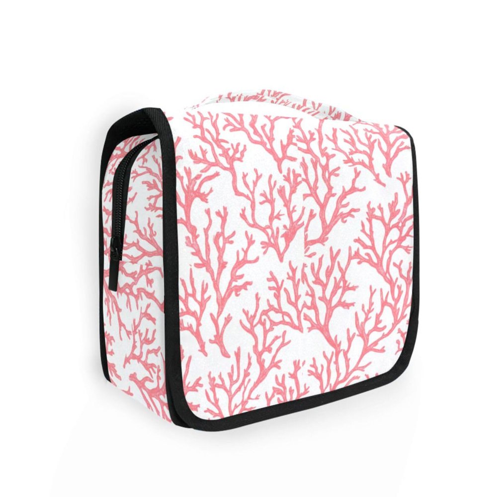 Peach Coral Shaving kit Travel Bag with Hanging Hook Accessories Hanging Toiletry Bag Backpacking