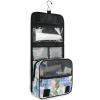 Watercolor Hydrangea Toiletry kit for Men with Hanging Hook Essentials Waterproof Cosmetic Bag Camping view 3