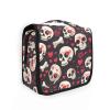 Skull Heart Valentine's Travel sizoiletries kit with Hanging Hook Essential Makeup Bags Traveling view 1