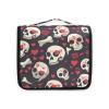 Skull Heart Valentine's Travel sizoiletries kit with Hanging Hook Essential Makeup Bags Traveling view 2