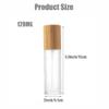 120ML/4OZ Frosted Glass Lotion Pump Bottle with Wood Grain Cap Translucent Refillable Soap Dispenser Makeup Cosmetic Storage Container Vials for Cream Emulsion Shampoo Essential Oil view 2
