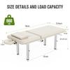 31.5 Wide Stationary Massage Table with Face Pillow and Stainless Steel Adjustable Legs, Adjustable Backrest for Treatment, Physical Therapy, Spa Facial Professional Heavy Duty Massage Bed - White view 2