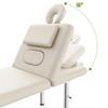 31.5 Wide Stationary Massage Table with Face Pillow and Stainless Steel Adjustable Legs, Adjustable Backrest for Treatment, Physical Therapy, Spa Facial Professional Heavy Duty Massage Bed - White view 4