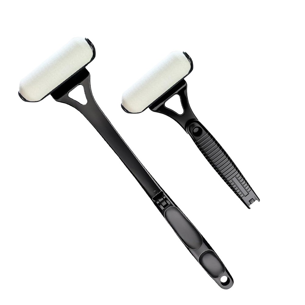 2025 Back Lotion Applicator with Foldable Handle - Self Tanning Sunscreen Moisturizer Applicator Tool, Non-Slip Roller for Back Shoulder Body Care, Cream & Medicine Application (Black)