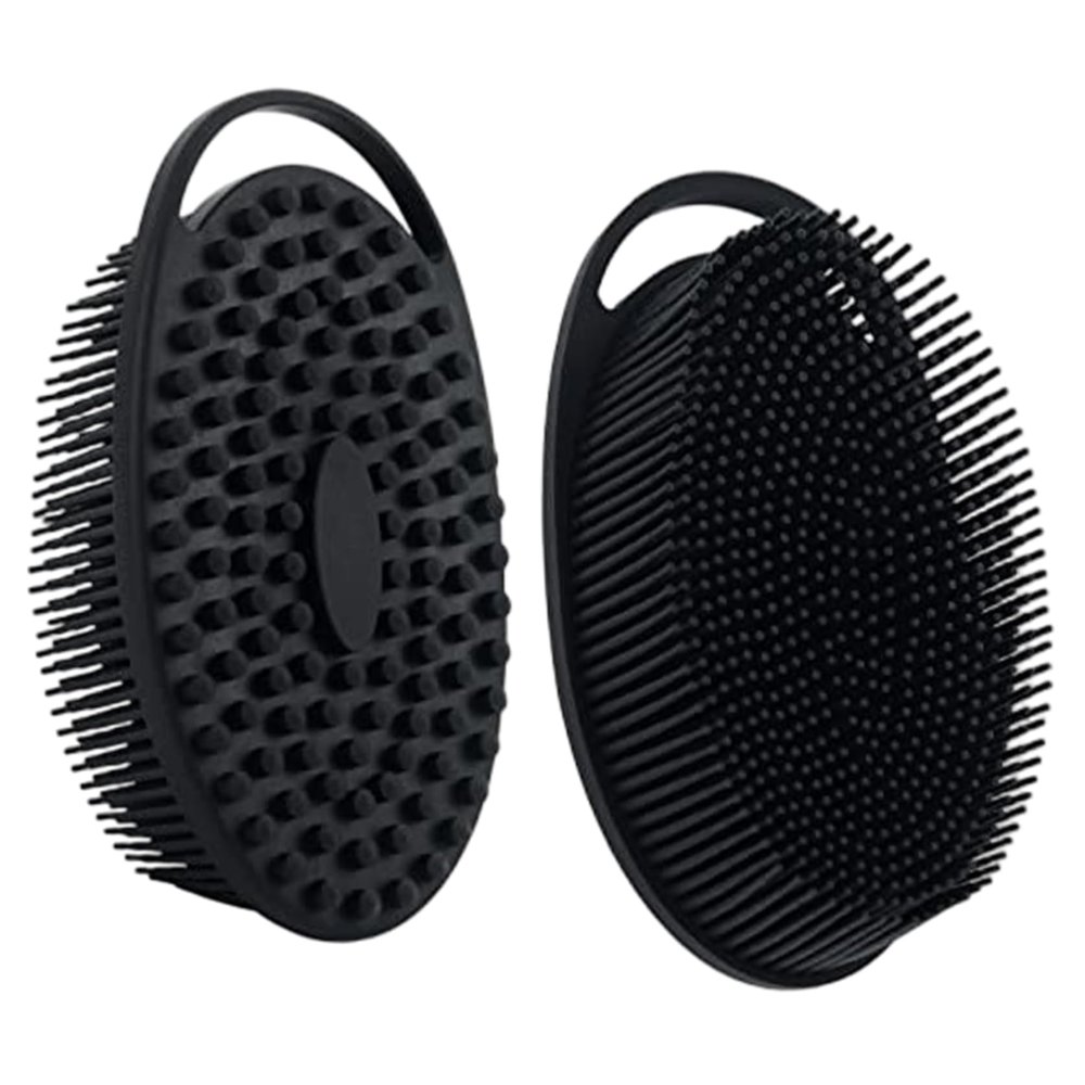 2PCS Silicone Body Scrubber, 2-in-1 Double Side Body Wash Scrubber, Soft Silicone Shower Brush, Hanging Exfoliating Brush for Men Women Gifts, Brushes