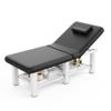 Folding Stationary Massage Table with Backrest and Storage Space for Treatment Table Physical Therapy Table Spa Facial Bed, 6 Square legs Metal Frame PU Leather, 30.5'' Wide  75'' Long - Black view 1