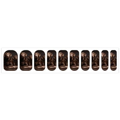 Brown Labrador Retriever Nail Stickers 50 Sheets Gloss Nail Strips Bundle Long Lasting Gel Nail Stickers Art Decals Easy to Apply and Remove for Women DIY Decorations