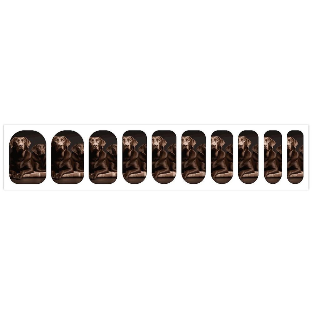 Brown Labrador Retriever Nail Stickers 50 Sheets Gloss Nail Strips Bundle Long Lasting Gel Nail Stickers Art Decals Easy to Apply and Remove for Women DIY Decorations