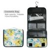 Abstract Watercolor Flower Lemon Yellow Light Bluravel Toiletry Bag for with Hanging Hook Waterproof Make up Bags Backpacking view 4