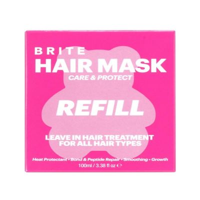 Brite Care & Protect Leave-In Hair Mask Treatment Refill - Bond & Peptide Repair to Smooth, Detangle & Strengthen All Hair Types - Vegan Cruelty-Free, Prevents Split Ends (3.38 Fl Oz)