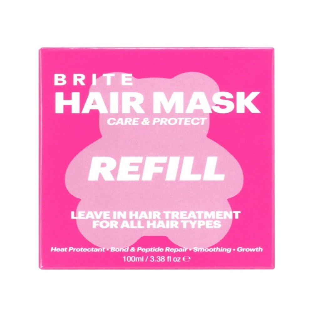 Brite Care & Protect Leave-In Hair Mask Treatment Refill - Bond & Peptide Repair to Smooth, Detangle & Strengthen All Hair Types - Vegan Cruelty-Free, Prevents Split Ends (3.38 Fl Oz)