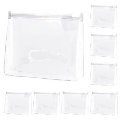 10 Pieces Mini Clear Makeup Bag Organizer, Pouches Small PVC Waterproof Makeup Bikini Storage Bag, Plastic Cosmetic Organizer Bag with Zipper, for Women Men Travel Vacation