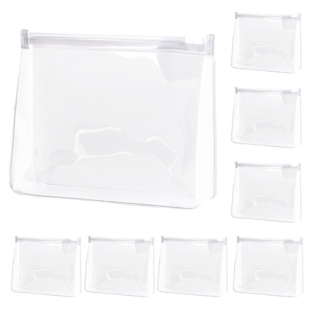 10 Pieces Mini Clear Makeup Bag Organizer, Pouches Small PVC Waterproof Makeup Bikini Storage Bag, Plastic Cosmetic Organizer Bag with Zipper, for Women Men Travel Vacation