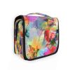 Colorful Flower Neon Color Travel sizoiletries kit with Hanging Hook Foldable Snack Bag Toilet view 1