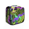 Abstract Pattern Green Purple Personal Item Travel Bag with Hanging Hook Necessities Waterproof Cosmetic Bag Toilet view 1