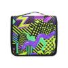 Abstract Pattern Green Purple Personal Item Travel Bag with Hanging Hook Necessities Waterproof Cosmetic Bag Toilet view 2