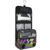 Abstract Pattern Green Purple Personal Item Travel Bag with Hanging Hook Necessities Waterproof Cosmetic Bag Toilet view 3