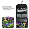 Abstract Pattern Green Purple Personal Item Travel Bag with Hanging Hook Necessities Waterproof Cosmetic Bag Toilet view 4
