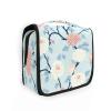 Chrysanthemum Flowers Light Bluravel Toiletry kit with Hanging Hook Chic kit Bag Vacation view 1