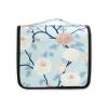 Chrysanthemum Flowers Light Bluravel Toiletry kit with Hanging Hook Chic kit Bag Vacation view 2