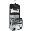 Chrysanthemum Flowers Light Bluravel Toiletry kit with Hanging Hook Chic kit Bag Vacation view 3