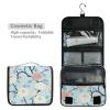 Chrysanthemum Flowers Light Bluravel Toiletry kit with Hanging Hook Chic kit Bag Vacation view 4