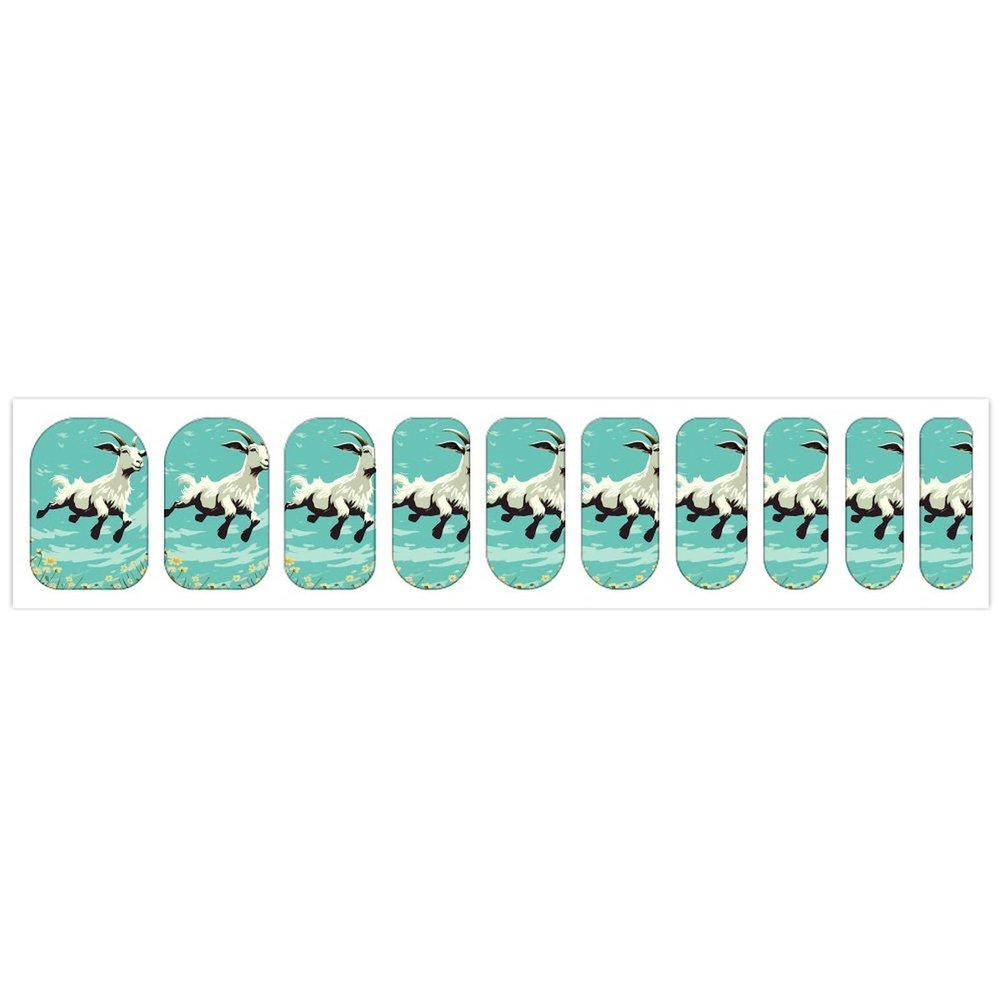 Goat Frolic Nail Stickers 50 Sheets Gloss Nail Strips Bundle Long Lasting Gel Nail Stickers Art Decals Easy to Apply and Remove for Women DIY Decorations