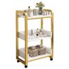 KK-GAL Modern Beauty Salon Trolley Cart, Metal Storage Organizer with Wheels for Salon & Spa Resorts, Salon Work Station with Wheels, Multi-Function Salon Tray Cart for Esthetician,White a view 1