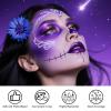 PASNOWFU 14 Colors Face Body Painting Kit, Full Coverage Water Based Face Paint Set for Cosplay Skull Joker Zombie Vampire, Highly Pigmented Body Paint Cream for Adult Carnival Halloween SFX Makeup view 4