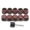 10 Pcs 12.5mm Grit 80# Sanding Bands +3.17mm Mandrel Rotary Tool Drill Bits view 1