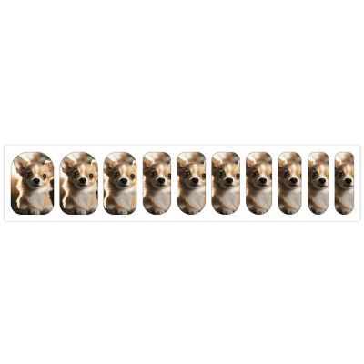 Cute Chihuahua Nail Stickers 50 Sheets Gloss Nail Strips Bundle Long Lasting Gel Nail Stickers Art Decals Easy to Apply and Remove for Women DIY Decorations