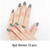 Orange and Turquoise Nail Stickers 50 Sheets Gloss Nail Strips Bundle Long Lasting Gel Nail Stickers Art Decals Easy to Apply and Remove for Women DIY Decorations view 2
