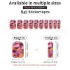 Pink and Orange Pattern Nail Stickers 50 Sheets Gloss Nail Strips Bundle Long Lasting Gel Nail Stickers Art Decals Easy to Apply and Remove for Women DIY Decorations view 3