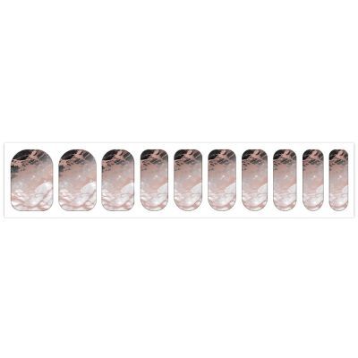 Marble Color Rose Gold Nail Stickers 50 Sheets Gloss Nail Strips Bundle Long Lasting Gel Nail Stickers Art Decals Easy to Apply and Remove for Women DIY Decorations