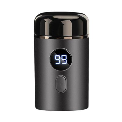 Mini Portable Electric Shaver, USB Rechargeable LED Power Display Waterproof Face Beard Shave Trimmer for Men (Black)