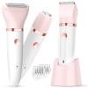 Bikini Trimmer for Women - 3 in 1Electric Razors for Silk Skin, Cordless Pubic Hair Trimmer, Replaceable Lady Shavers Kit, Bikini Shaver for Legs Body Hair, IPX7 Waterproof, White view 1