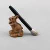 1pc Hand Crafted Makeup Brushes Soft Blue Fox Goat Hair Powder Contour Eye Shadow Blending Brush Ebony Wood Handle Professional Make Up Brushes (W03) view 3