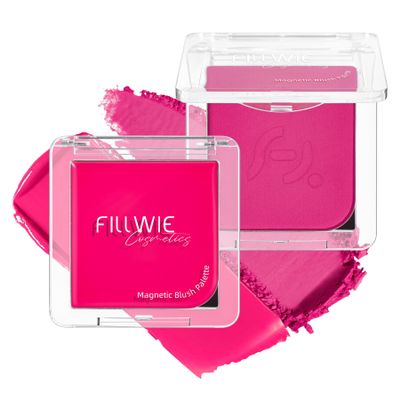 Blush Palette Duo  Cream & Powder Blush Set in Rose Red, Highly Pigmented & Blendable, Long-Wearing & Moisturizing, Skin-Friendly & Magnetic Pan, for Cheeks, Eyes & Lips (2Pack,Berry Bliss)