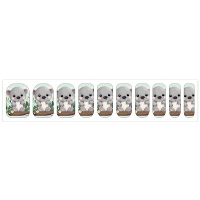 Koala Nail Stickers 50 Sheets Gloss Nail Strips Bundle Long Lasting Gel Nail Stickers Art Decals Easy to Apply and Remove for Women DIY Decorations