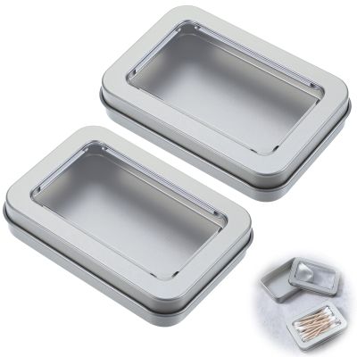 2 Pcs Cotton Swab Holder For Travel Q Tips With Case Dustproof Lid Empty Metal Cotton Ball Holder Portable Small Dental Travel Floss Picks Case For Swabs Hair Ties Floss Silver