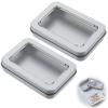 2 Pcs Cotton Swab Holder For Travel Q Tips With Case Dustproof Lid Empty Metal Cotton Ball Holder Portable Small Dental Travel Floss Picks Case For Swabs Hair Ties Floss Silver view 1