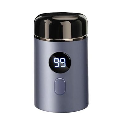 Mini Portable Electric Shaver, USB Rechargeable LED Power Display Waterproof Face Beard Shave Trimmer for Men (Blue)