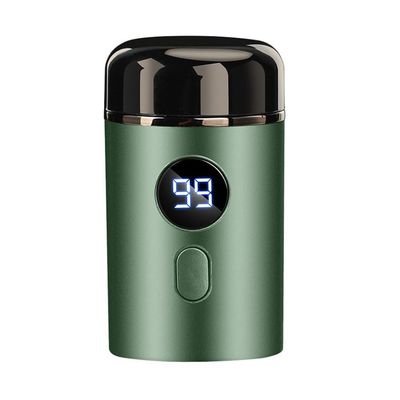 Mini Portable Electric Shaver, USB Rechargeable LED Power Display Waterproof Face Beard Shave Trimmer for Men (Green)