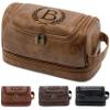 Aganmi Personalized Mens Toiletry Travel Bag Groomsmen Gifts Best Man Proposal Gifts Bachelor Party Favor, Waterproof PU Leather Shaving Bag for Toiletries Accessories Travel Essential, Light Brown B view 1